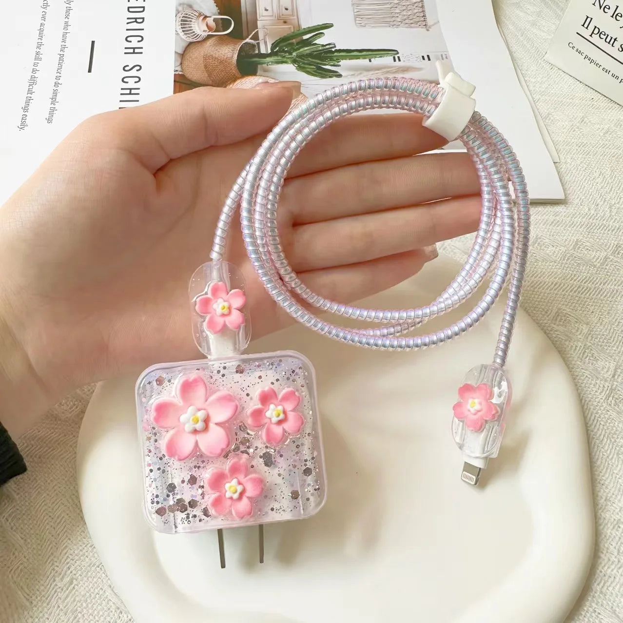 General Apple 18W0W Charging Head Color Flower Data Residual Practice Protection of Fast Charging Head of Device - 图片 4