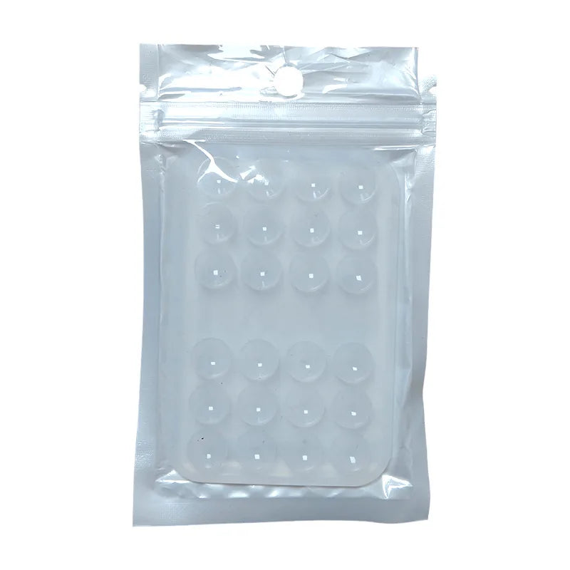 24 Pieces Strong Anti-slip square Reusable Selfie Live Broadcast Stand Portable Double-sided Phone Silicone Suction Cup - 图片 11