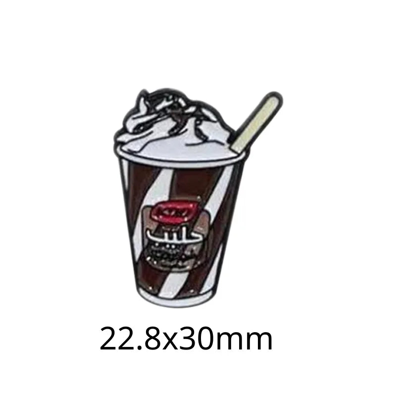 Food and Beverage Soft Drinks Soda Cola Milk Tea Metal Enamel Badge Mobile Phone Sticker Brooch - 图片 26