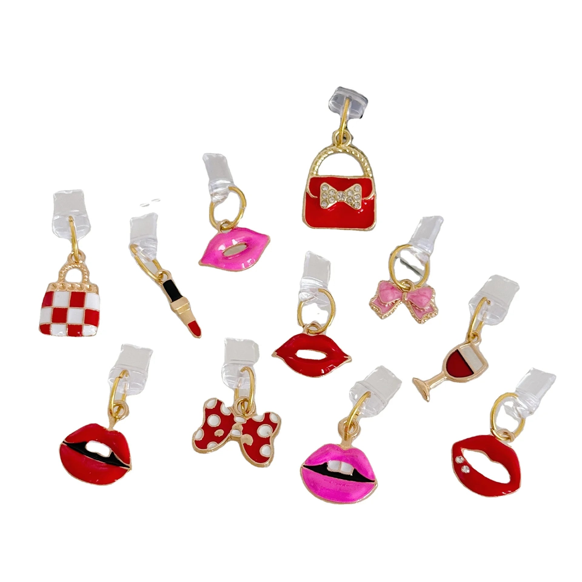 Personalized Red Lip Lipstick Series Mobile Phone Dust Plug Pendant Accessories Suitable for Android Charging Port
