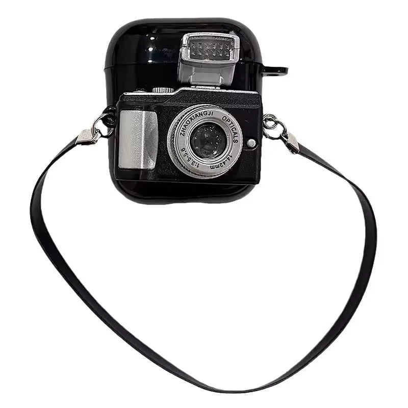 Suitable for Camera apple Earphone Cover Black Three-dimensional bluetooth Protective case Forairpods 1/2/3 Generation