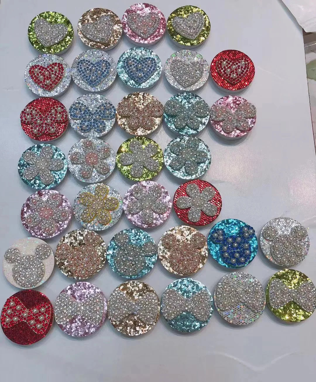 Heart Shape Glitter Girly Mobile Phone Folding Mobile Phone Stand - 图片 6