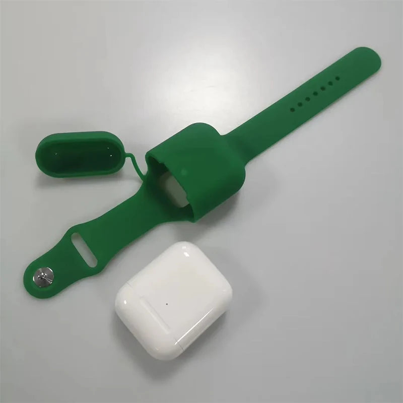 Sports Silicone Watch Band Earphone case for Air Pods Cover Coque Watch Strap