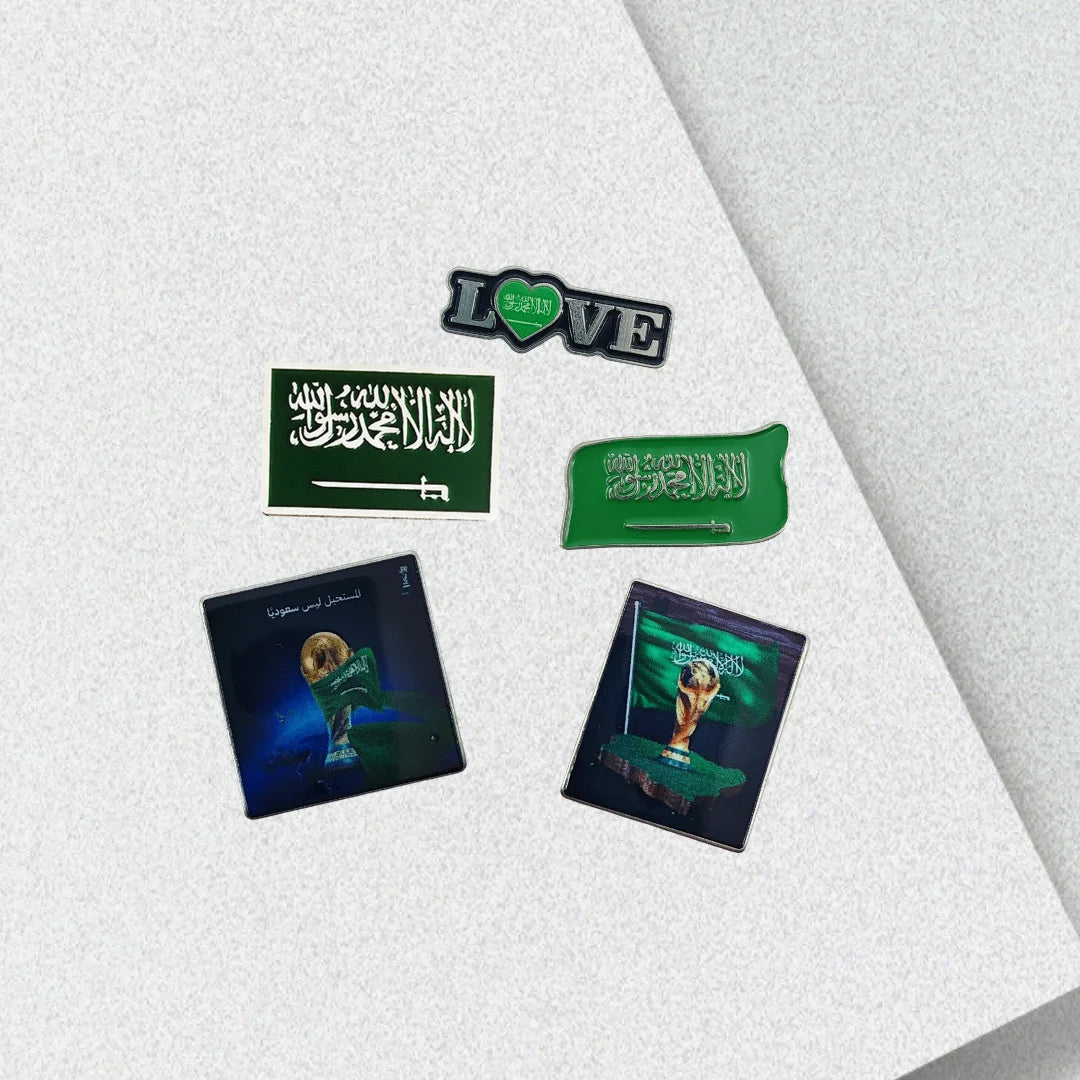 Saudi Flag Badge Creative Badge Metal Mobile Phone Sticker Sino-saudi Friendship Cultural Souvenir Custom Factory Wholesale