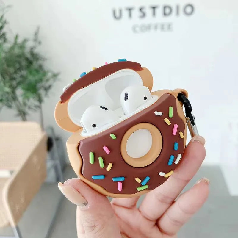 Shockproof Cartoon Donuts Shape Silicon case for airpods Cover - 图片 4