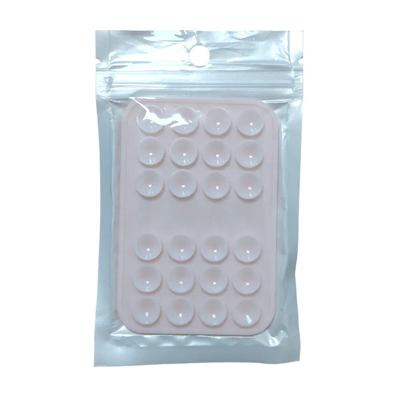 24 Pieces Strong Anti-slip square Reusable Selfie Live Broadcast Stand Portable Double-sided Phone Silicone Suction Cup - 图片 7