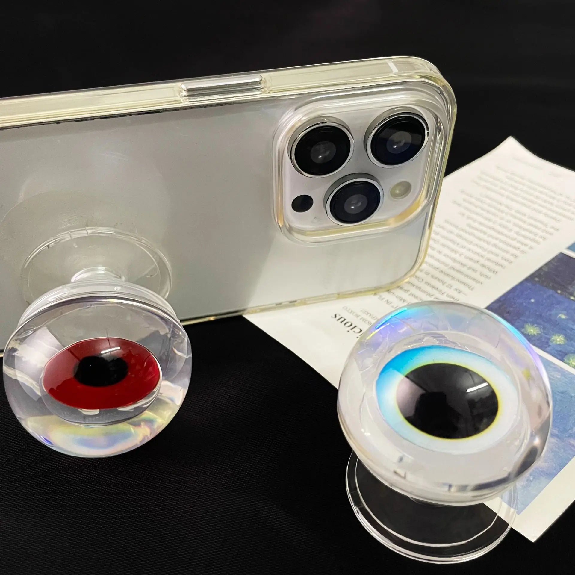 Cross-Border Hot-Selling Devil's Eye Phone Holder, Back-Mounted Transparent grip Phone Holder, Desktop Binge-Watching Gadget - 图片 3