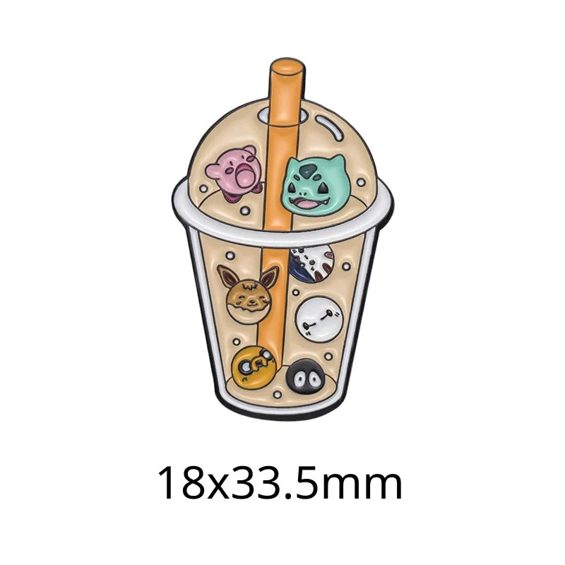 Food and Beverage Soft Drinks Soda Cola Milk Tea Metal Enamel Badge Mobile Phone Sticker Brooch - 图片 7