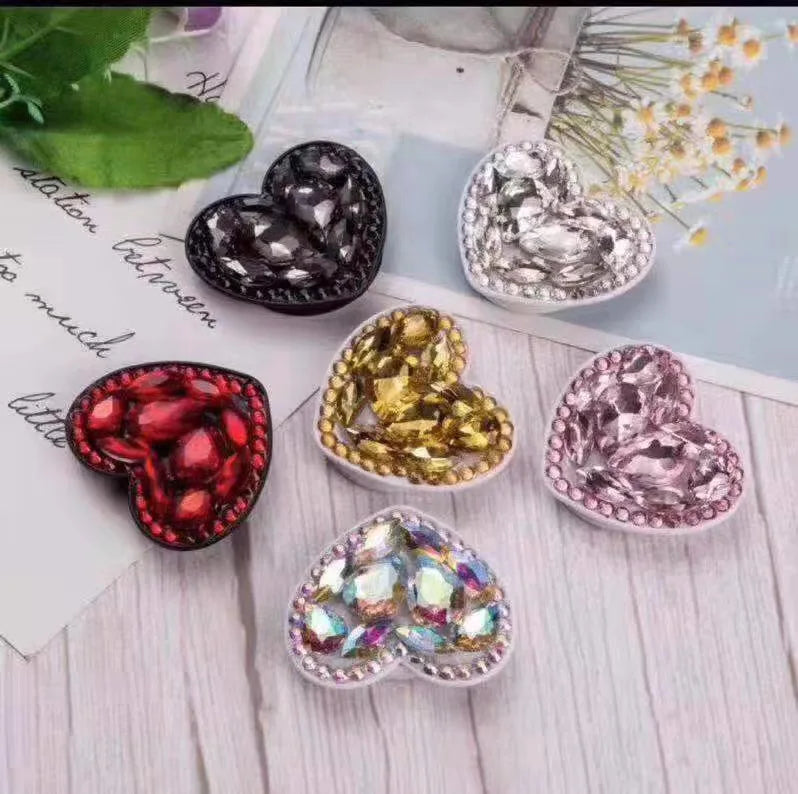 Heart Shape Glitter Girly Mobile Phone Folding Mobile Phone Stand - 图片 2