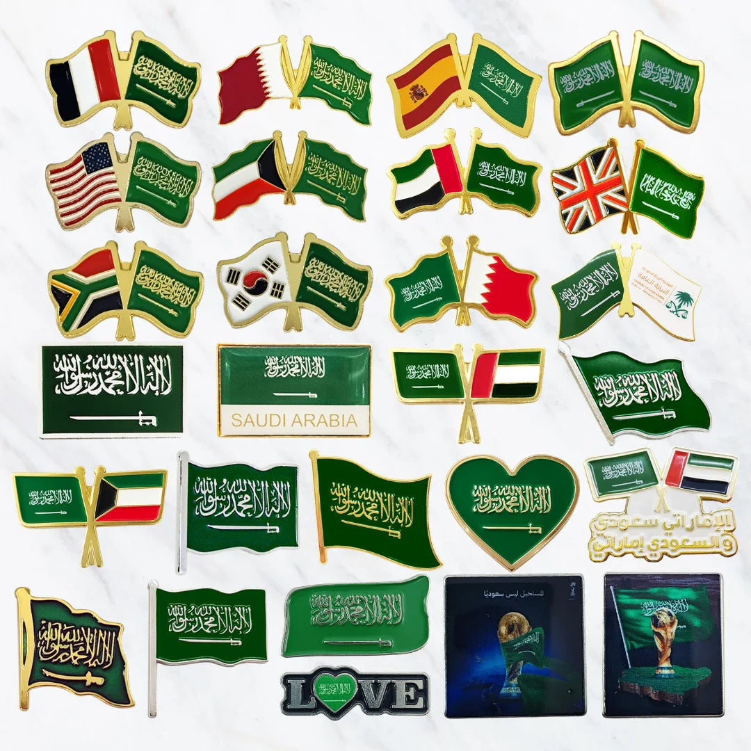 Saudi Flag Badge Creative Badge Metal Mobile Phone Sticker Sino-saudi Friendship Cultural Souvenir Custom Factory Wholesale - 图片 2