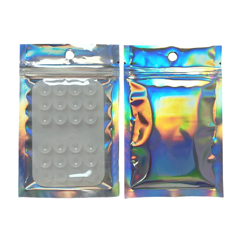 24 Pieces Strong Anti-slip square Reusable Selfie Live Broadcast Stand Portable Double-sided Phone Silicone Suction Cup - 图片 10