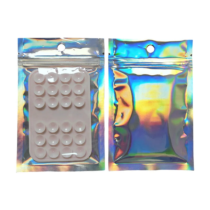 24 Pieces Strong Anti-slip square Reusable Selfie Live Broadcast Stand Portable Double-sided Phone Silicone Suction Cup - 图片 8