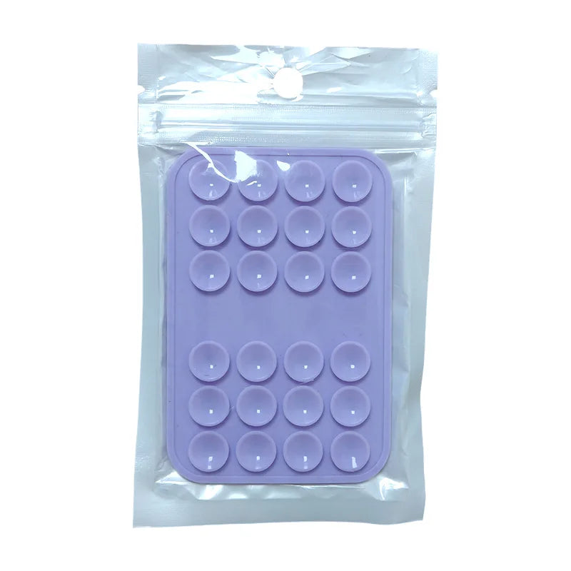 24 Pieces Strong Anti-slip square Reusable Selfie Live Broadcast Stand Portable Double-sided Phone Silicone Suction Cup - 图片 12