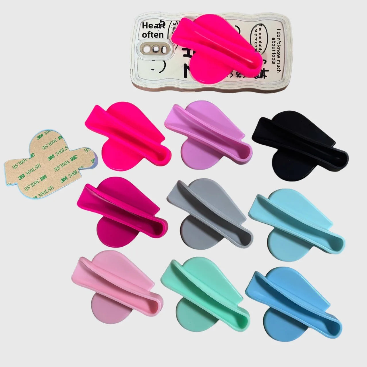 Phone Holder Portable Lipstick Lipstick Lazy Holder Heart Style Mobile Phone case Adhesive Silicone Holder - 图片 7