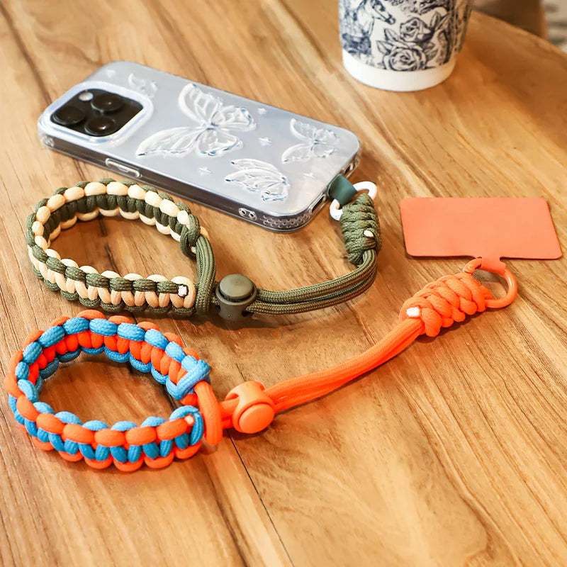 Hot-selling European Travel Adjustable Woven Mobile Phone Lanyard Simple Trendystyle Wrist Short Thick Anti-lost - 图片 2