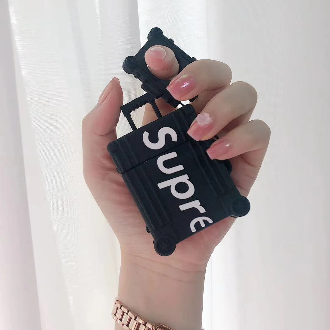 3D sup Trunk Shape tide Brand Fancy Silicone Earphone case for airpods 1/2/pro