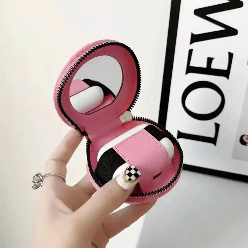 Universal Earphone Cover Designer Luxury Leather Shockproof Keychain Zipper Wallet for Apple Airpod Pro 3rd 2nd Case - 图片 5