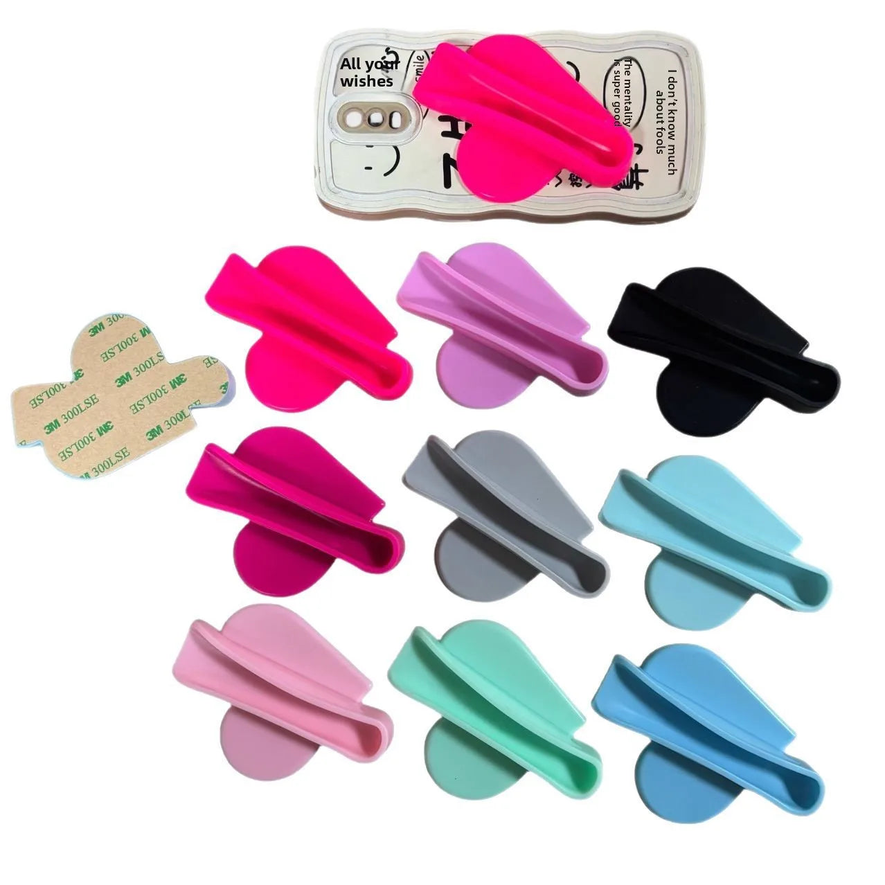 Phone Holder Portable Lipstick Lipstick Lazy Holder Heart Style Mobile Phone case Adhesive Silicone Holder - 图片 5