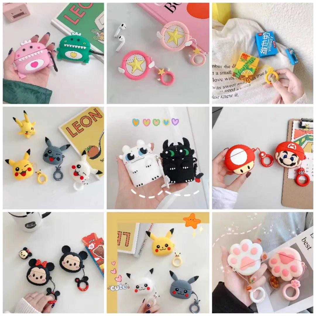 Hot Selling Cute Cartoon Silicone case Cover With Hook in Store for huawei Freebuds Pro - 图片 2