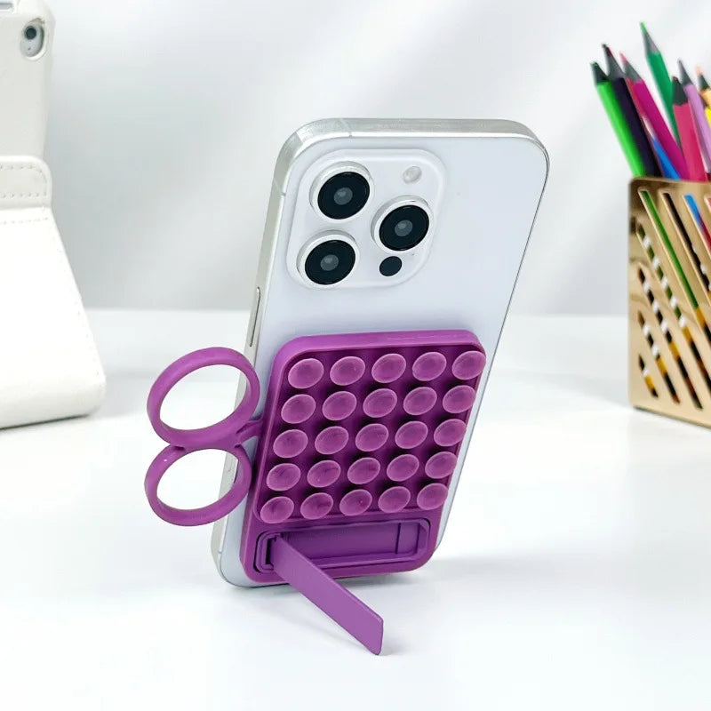 Ear-type Handle, Straight-line Silicone Phone case Holder, Suction Cup Holder, Magnetic Convenient Storage Glass Folding Support - 图片 12