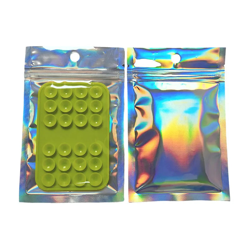 24 Pieces Strong Anti-slip square Reusable Selfie Live Broadcast Stand Portable Double-sided Phone Silicone Suction Cup - 图片 18