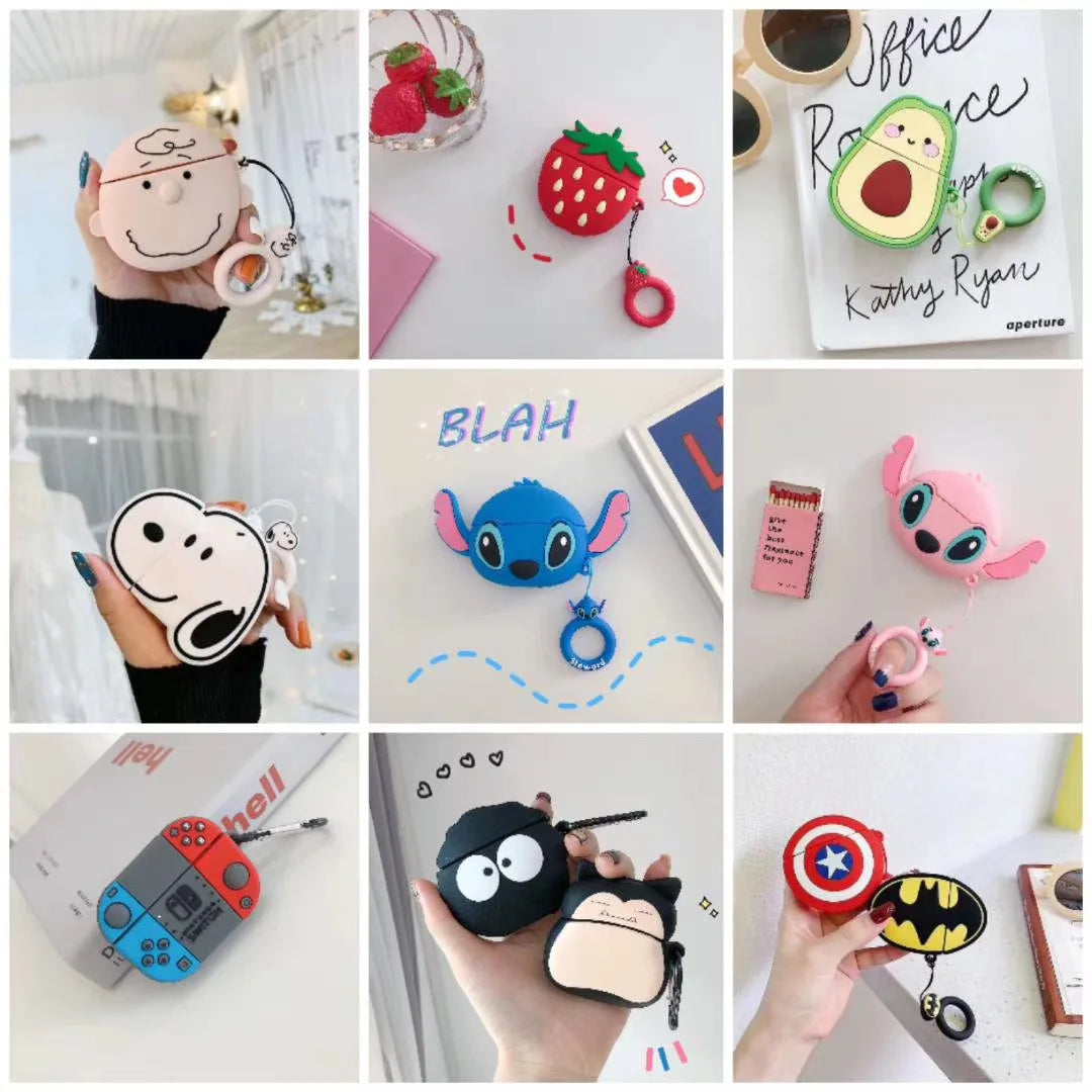 Hot Selling Cute Cartoon Silicone case Cover With Hook in Store for huawei Freebuds Pro - 图片 5