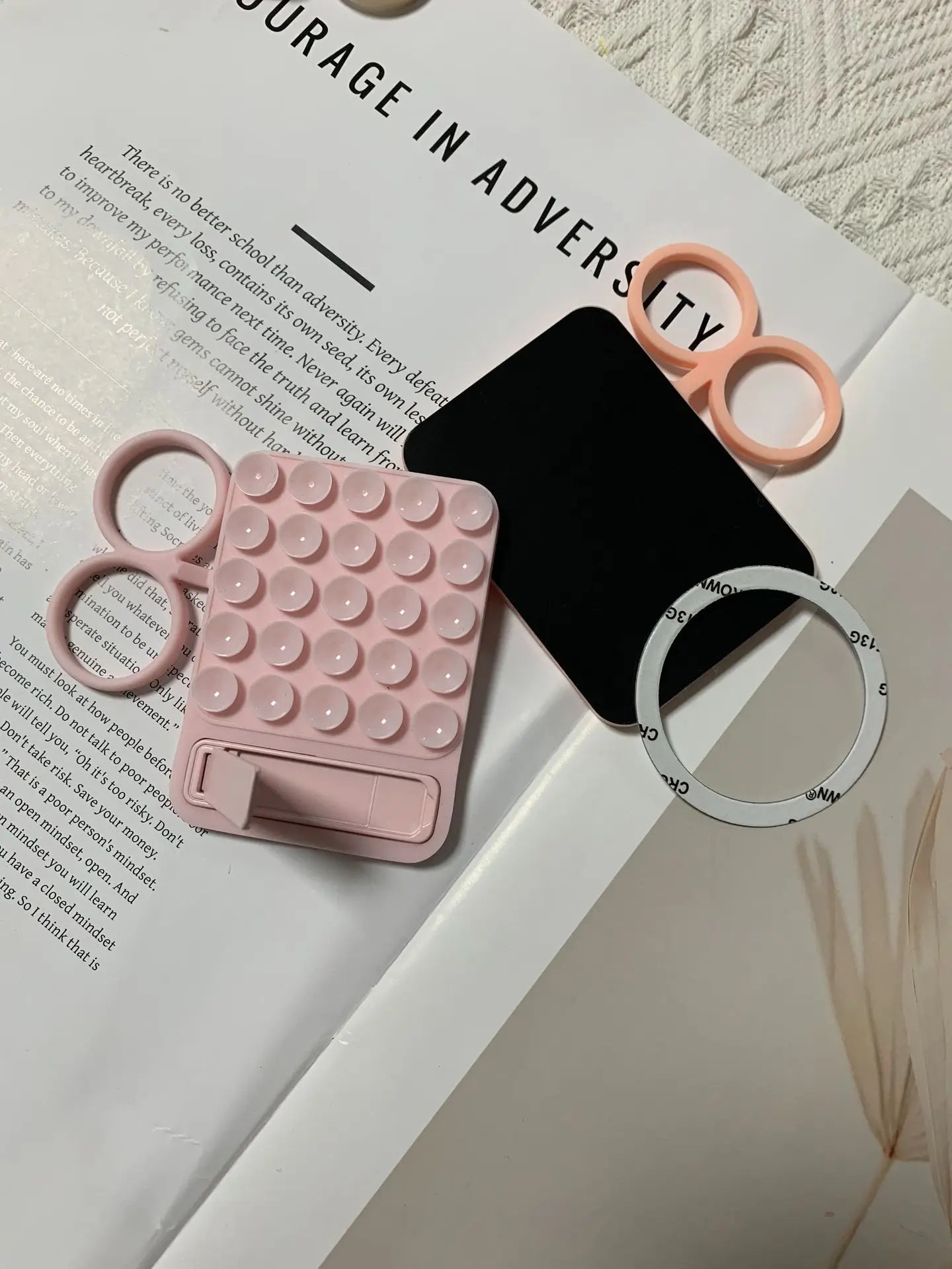 Ear-type Handle, Straight-line Silicone Phone case Holder, Suction Cup Holder, Magnetic Convenient Storage Glass Folding Support - 图片 14