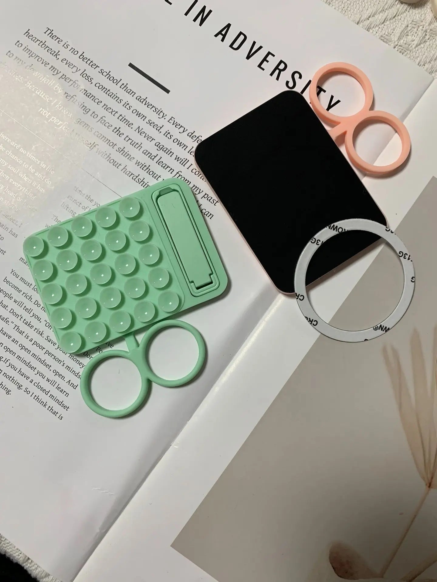 Ear-type Handle, Straight-line Silicone Phone case Holder, Suction Cup Holder, Magnetic Convenient Storage Glass Folding Support - 图片 7
