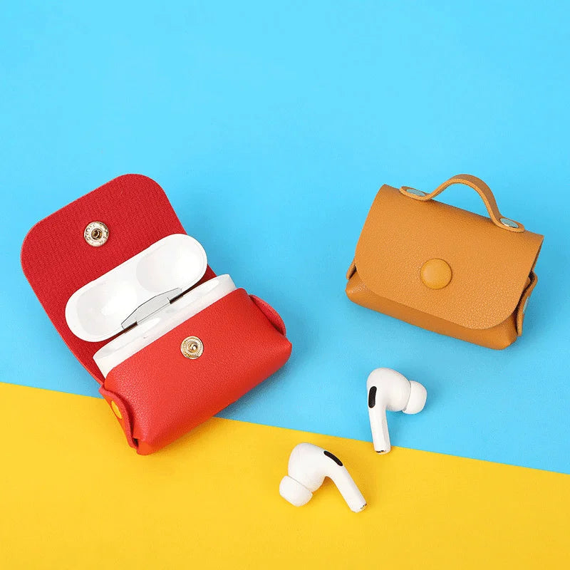 Fashion Women Pu Leather Wireless Earphone Storage Carry Case Headphone Bag Keychain for Airpods 3 Pro With Tassel - 图片 5