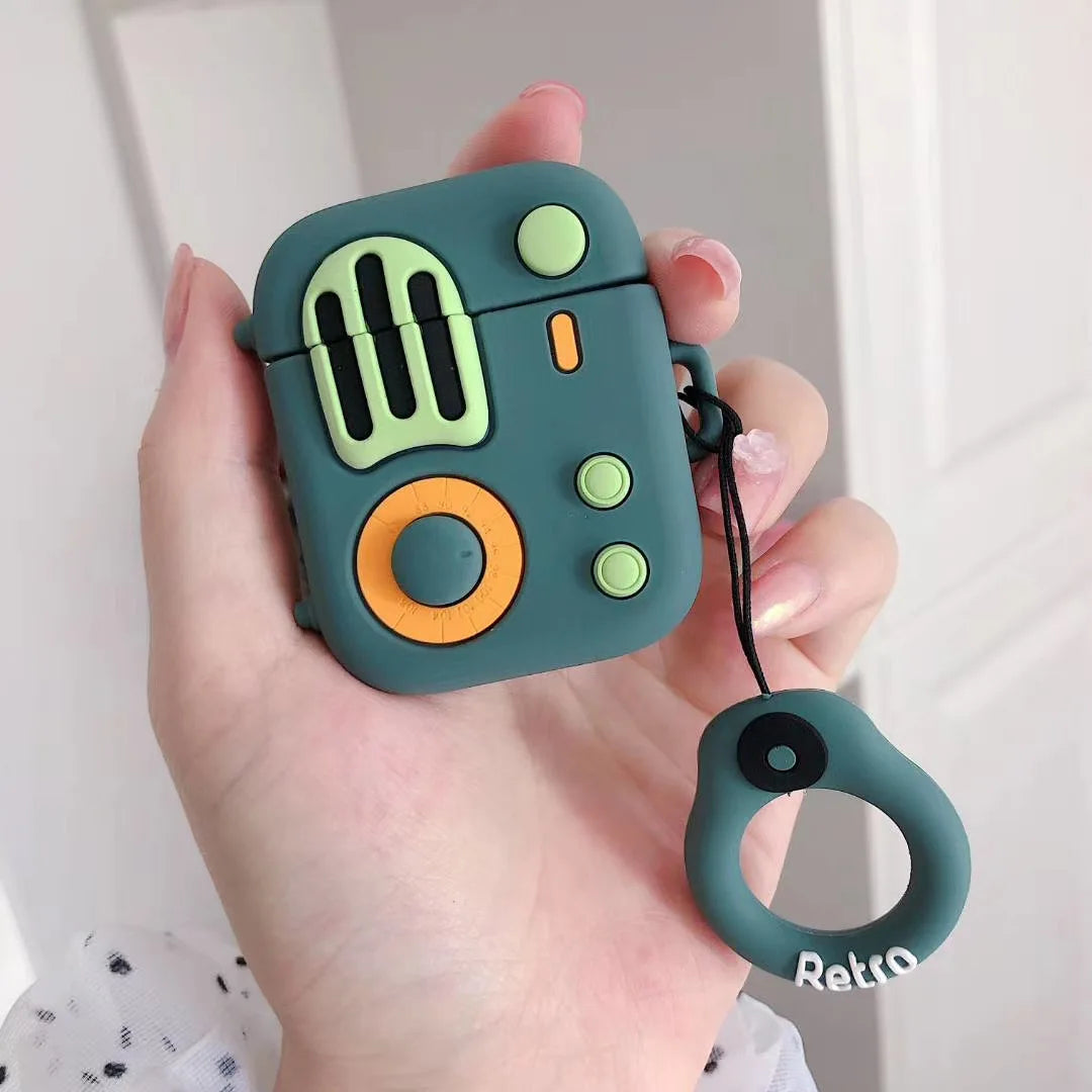 3D Steteo Trend Creative Radio Shape Silicone Earphone case for airpods 1/2/pro - 图片 5