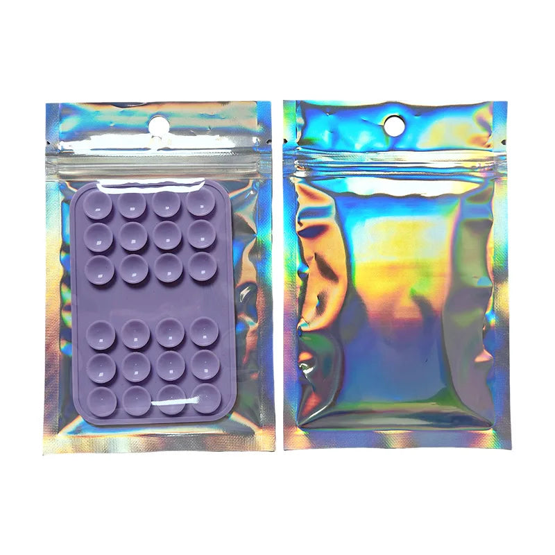 24 Pieces Strong Anti-slip square Reusable Selfie Live Broadcast Stand Portable Double-sided Phone Silicone Suction Cup - 图片 14