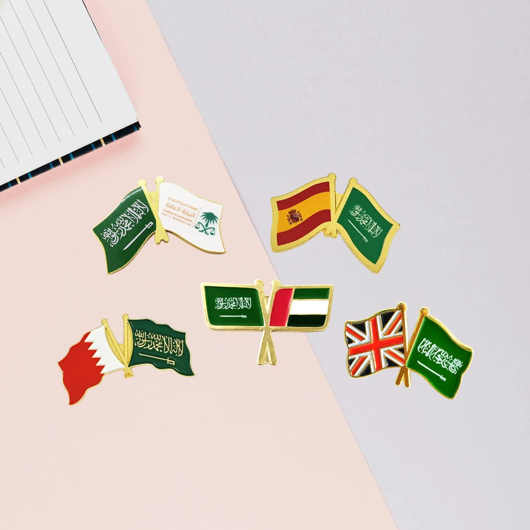 Saudi Flag Badge Creative Badge Metal Mobile Phone Sticker Sino-saudi Friendship Cultural Souvenir Custom Factory Wholesale - 图片 5
