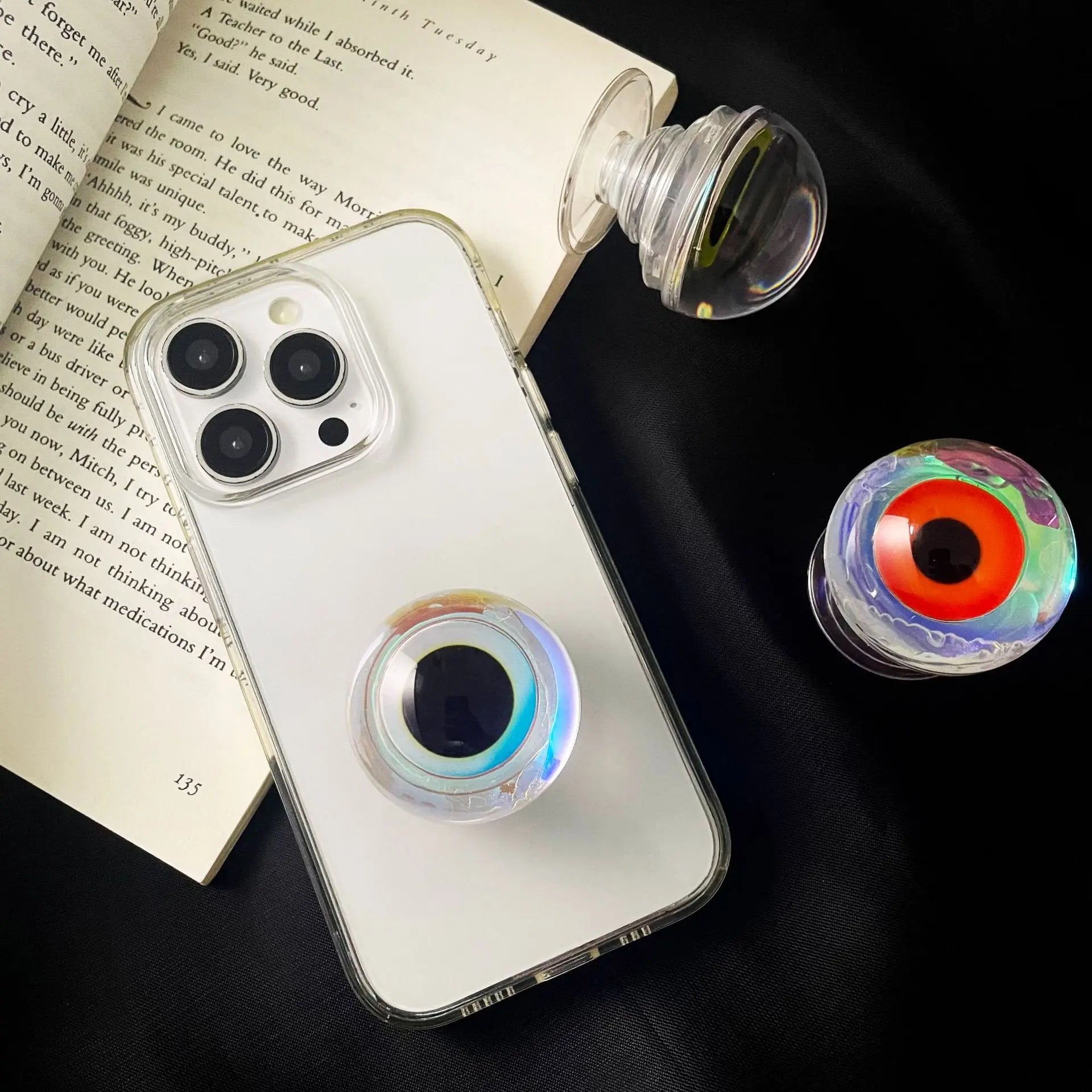 Cross-Border Hot-Selling Devil's Eye Phone Holder, Back-Mounted Transparent grip Phone Holder, Desktop Binge-Watching Gadget - 图片 2