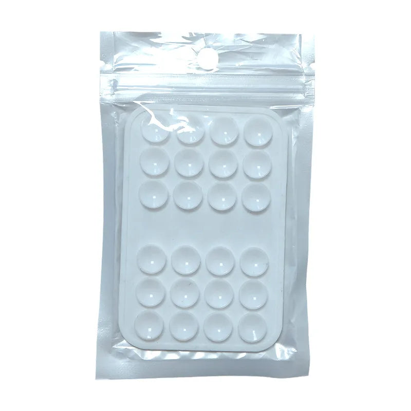 24 Pieces Strong Anti-slip square Reusable Selfie Live Broadcast Stand Portable Double-sided Phone Silicone Suction Cup - 图片 17