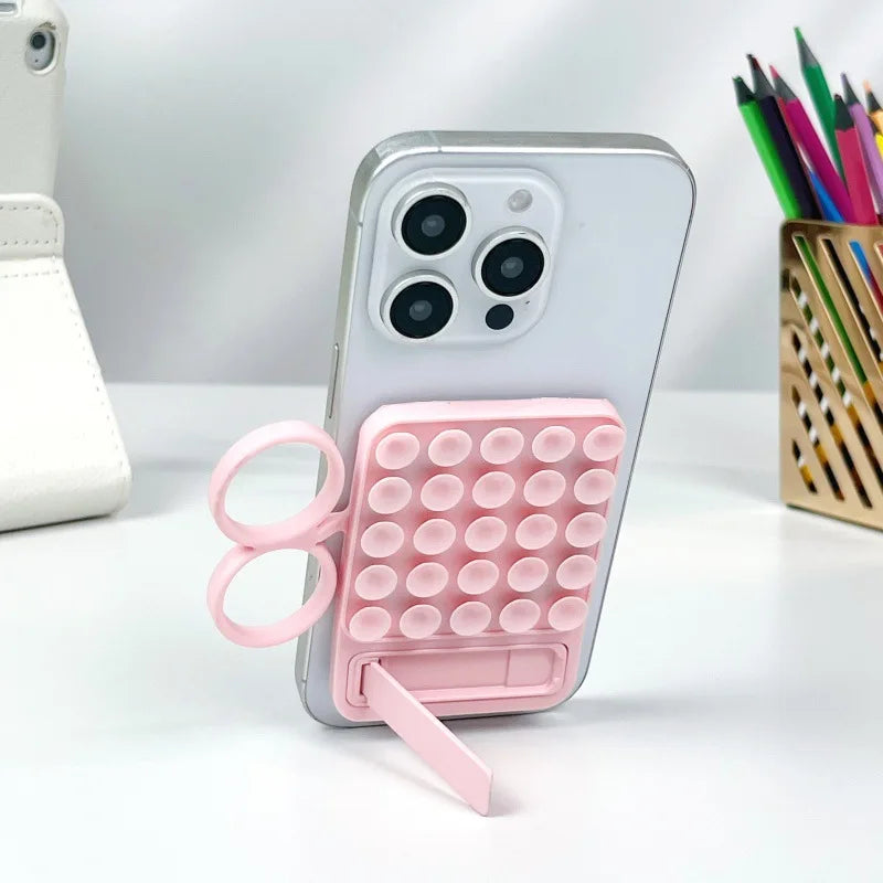 Ear-type Handle, Straight-line Silicone Phone case Holder, Suction Cup Holder, Magnetic Convenient Storage Glass Folding Support - 图片 9