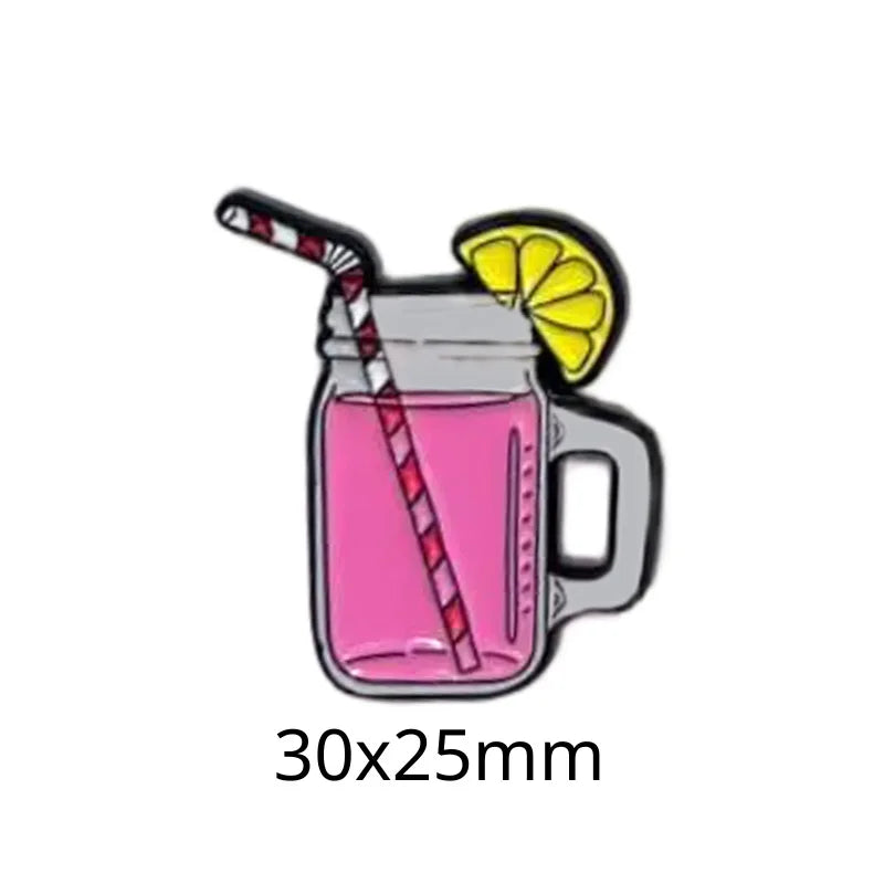 Food and Beverage Soft Drinks Soda Cola Milk Tea Metal Enamel Badge Mobile Phone Sticker Brooch - 图片 15