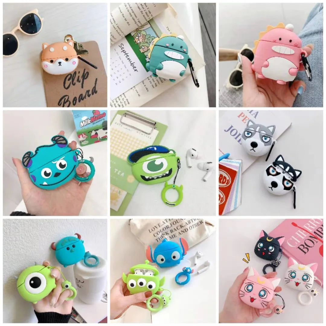 Hot Selling Cute Cartoon Silicone case Cover With Hook in Store for huawei Freebuds Pro - 图片 3