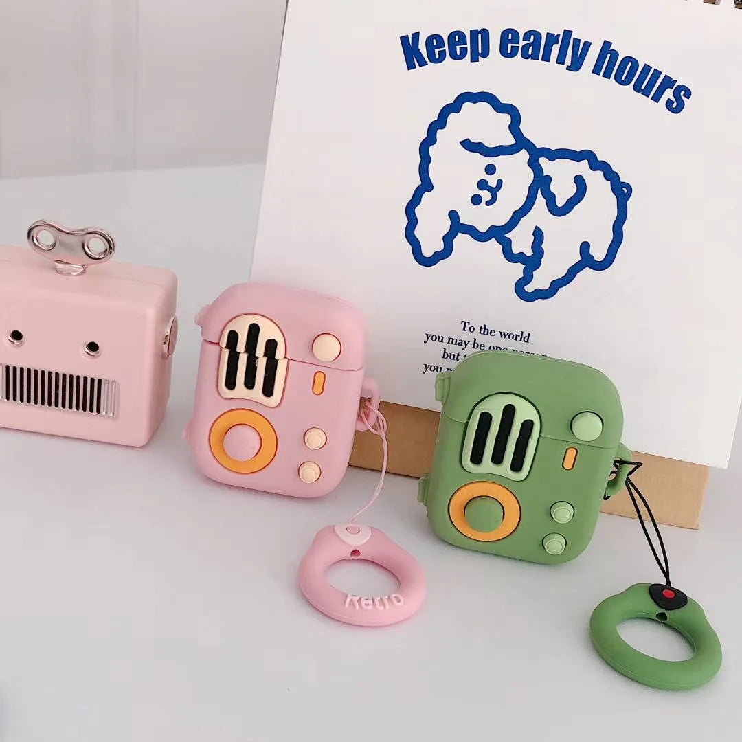 3D Steteo Trend Creative Radio Shape Silicone Earphone case for airpods 1/2/pro - 图片 6