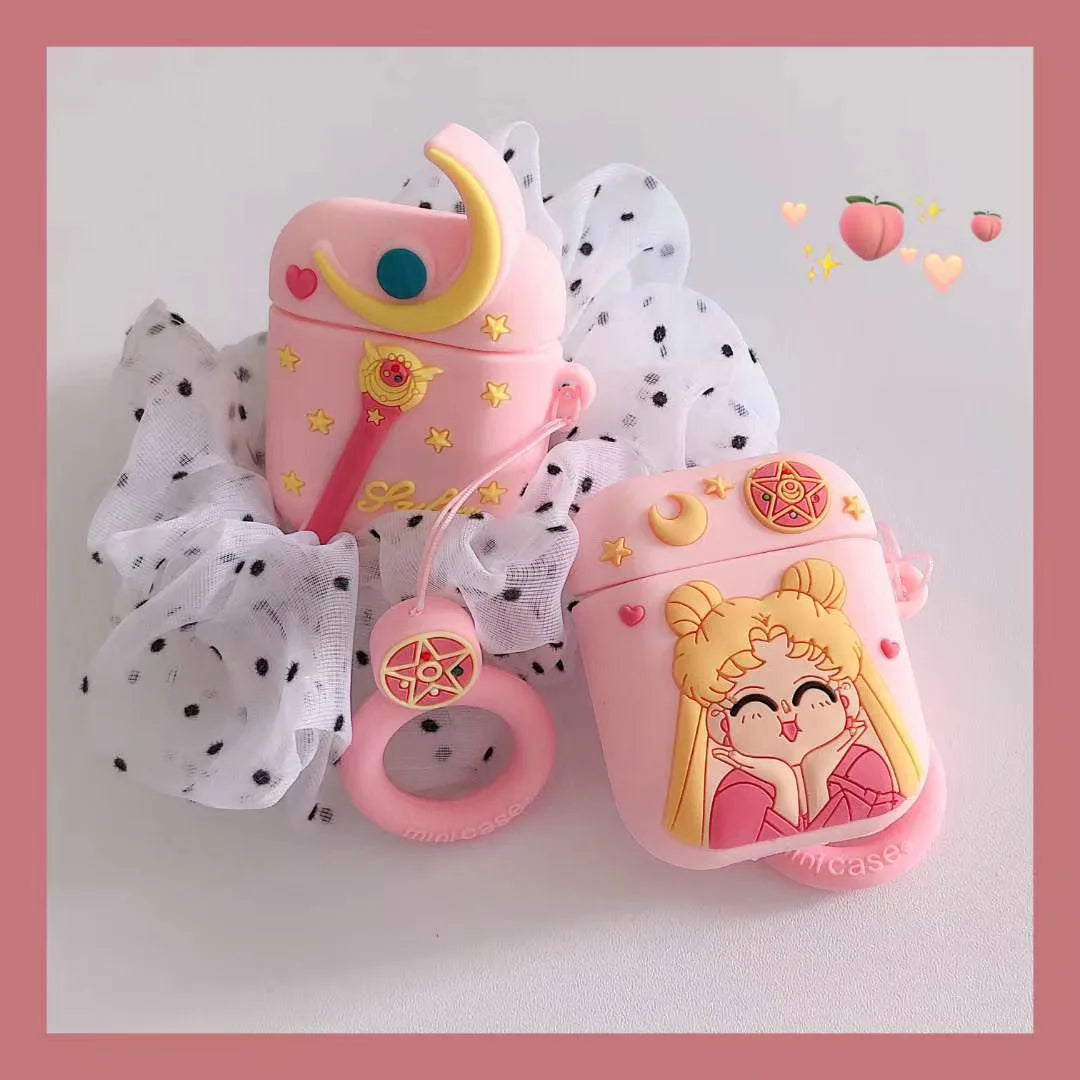 Sailor Moon Beatiful Girl Cartoon High Quality Silicone Earphone case for airpods 1/2/pro - 图片 5