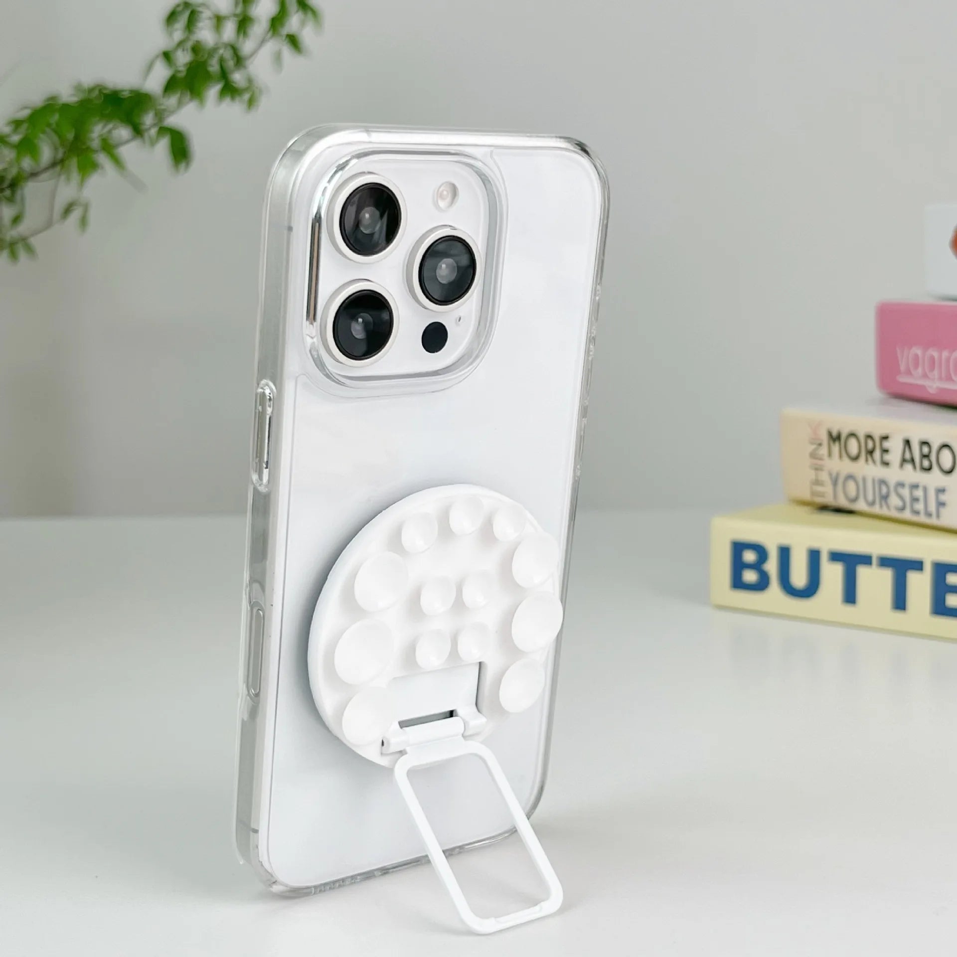 Round Mobile Phone Suction Cup Lazy Holder Mirror Wall Glass Artifact Portable Silicone Paste Popular Universal Holder - 图片 12