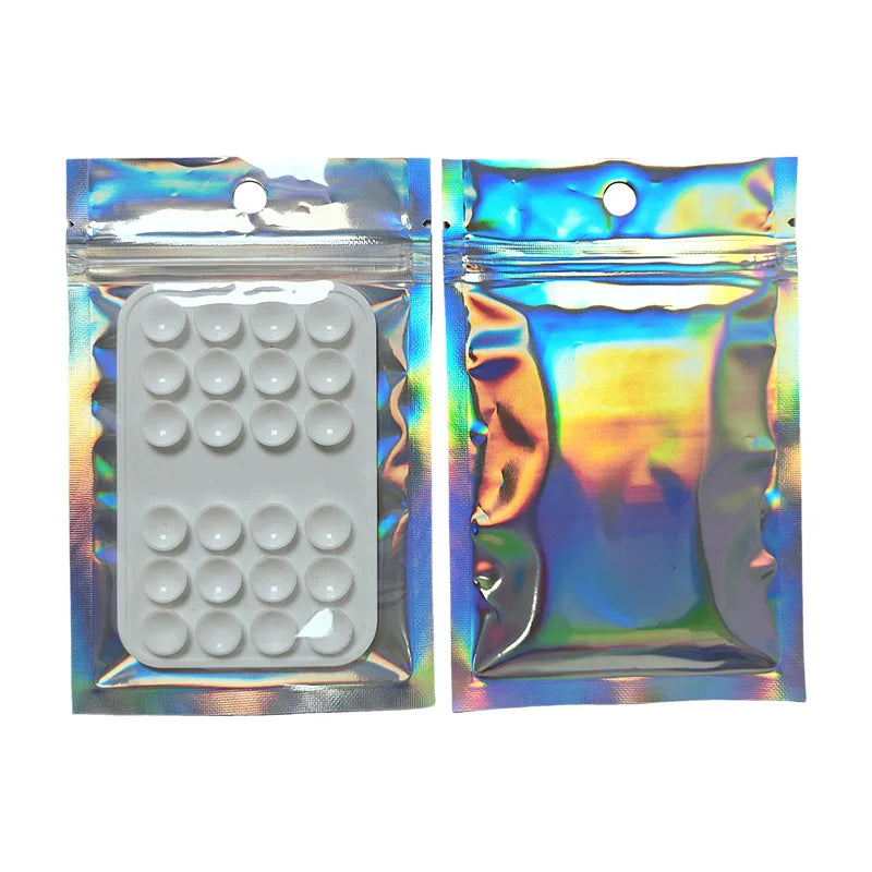 24 Pieces Strong Anti-slip square Reusable Selfie Live Broadcast Stand Portable Double-sided Phone Silicone Suction Cup - 图片 16