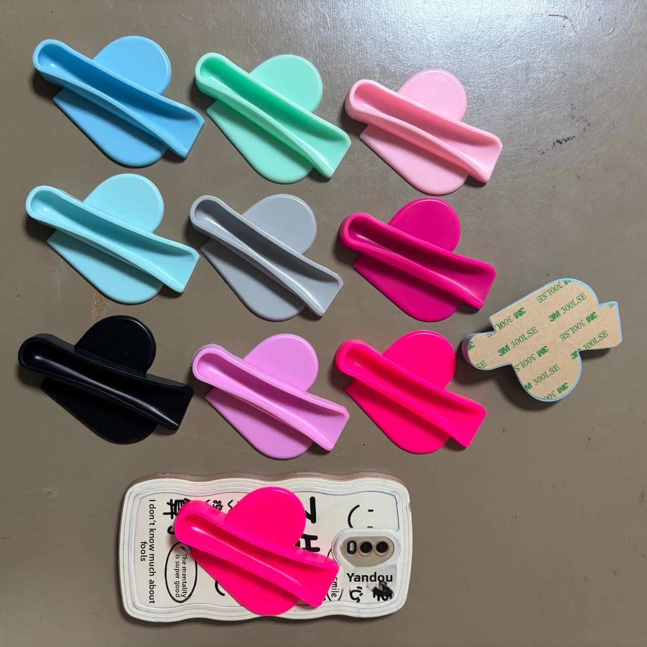 Phone Holder Portable Lipstick Lipstick Lazy Holder Heart Style Mobile Phone case Adhesive Silicone Holder - 图片 4