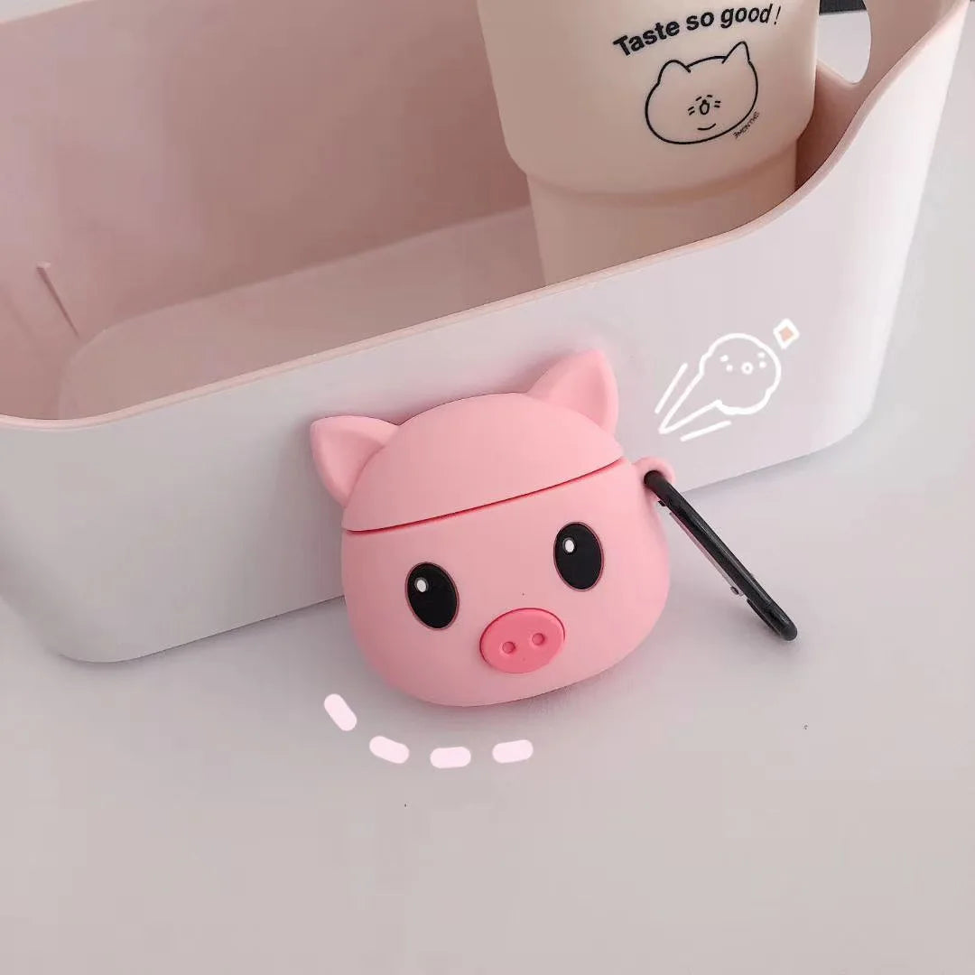 3D Cute Animal pink Pig Wireless Earphone case for airpods 1/2/pro - 图片 6